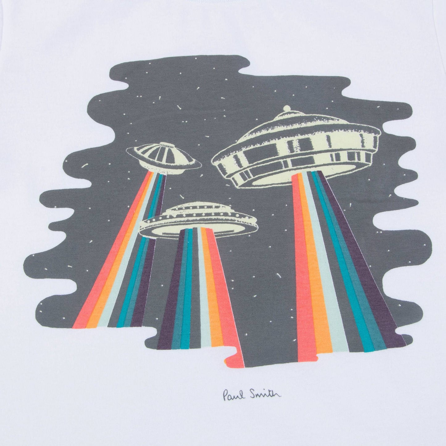 Boys White "UFO" Printed T-shirt