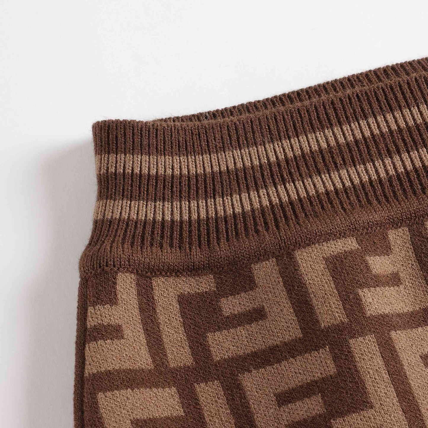 女童棕色FF针织短裙