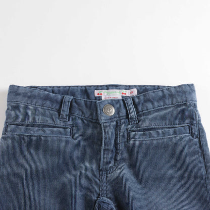 女童深蓝色丝绒长裤