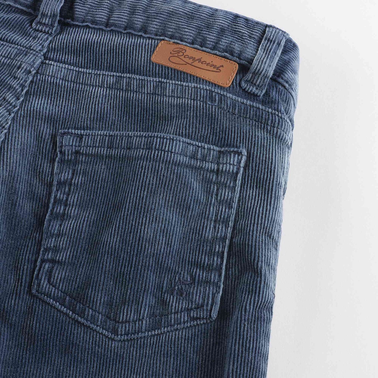 女童深蓝色丝绒长裤