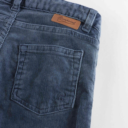 女童深蓝色丝绒长裤