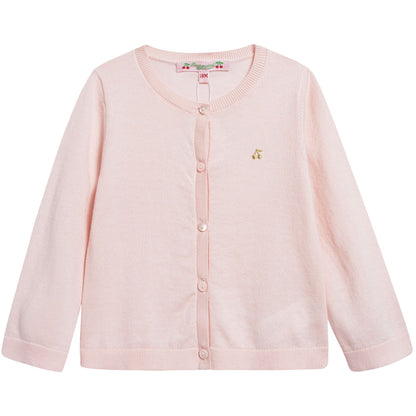 女小童粉色针织开衫