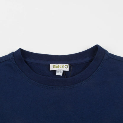 Boys Navy Logo Cotton Sweater