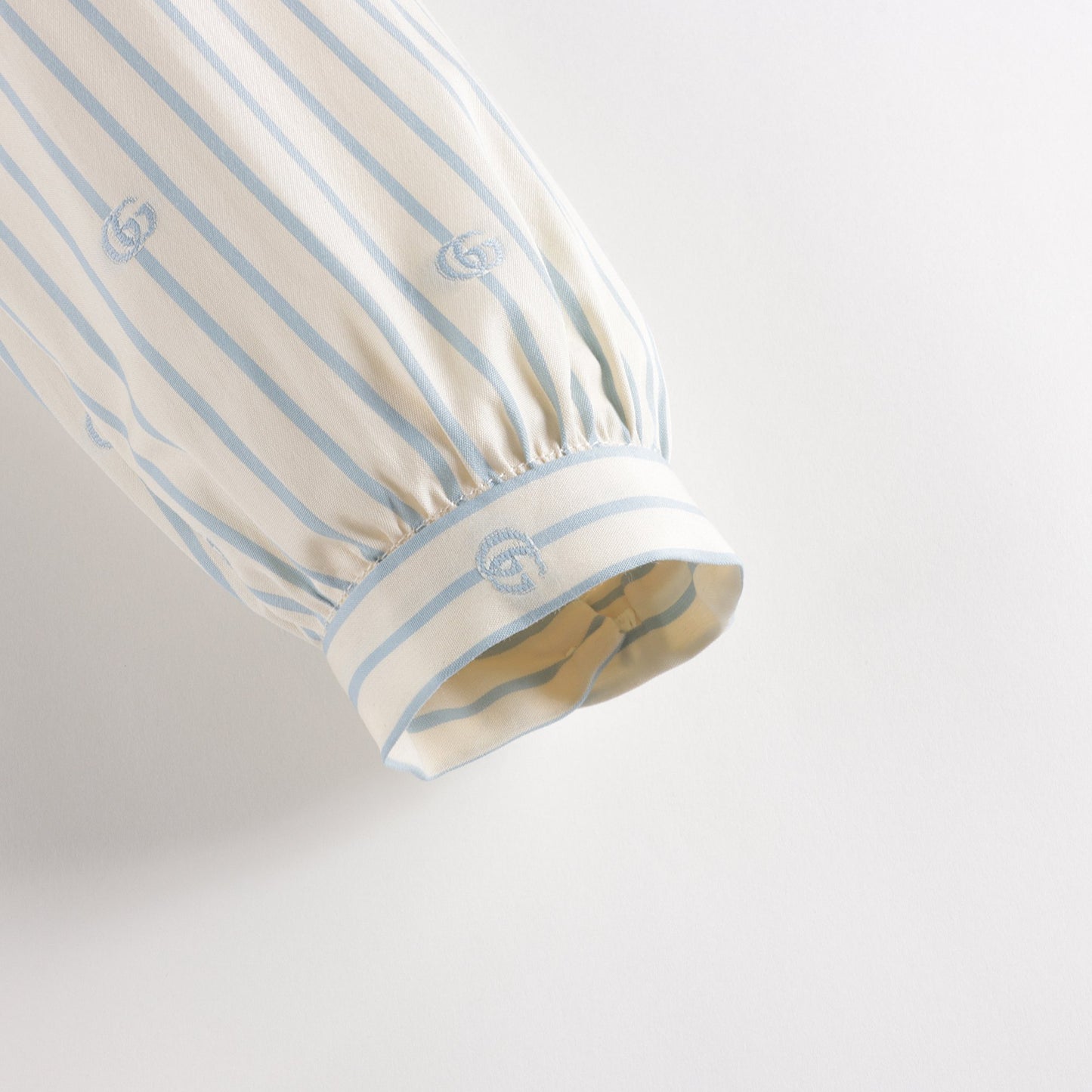 女婴白色条纹Logo棉衬衫