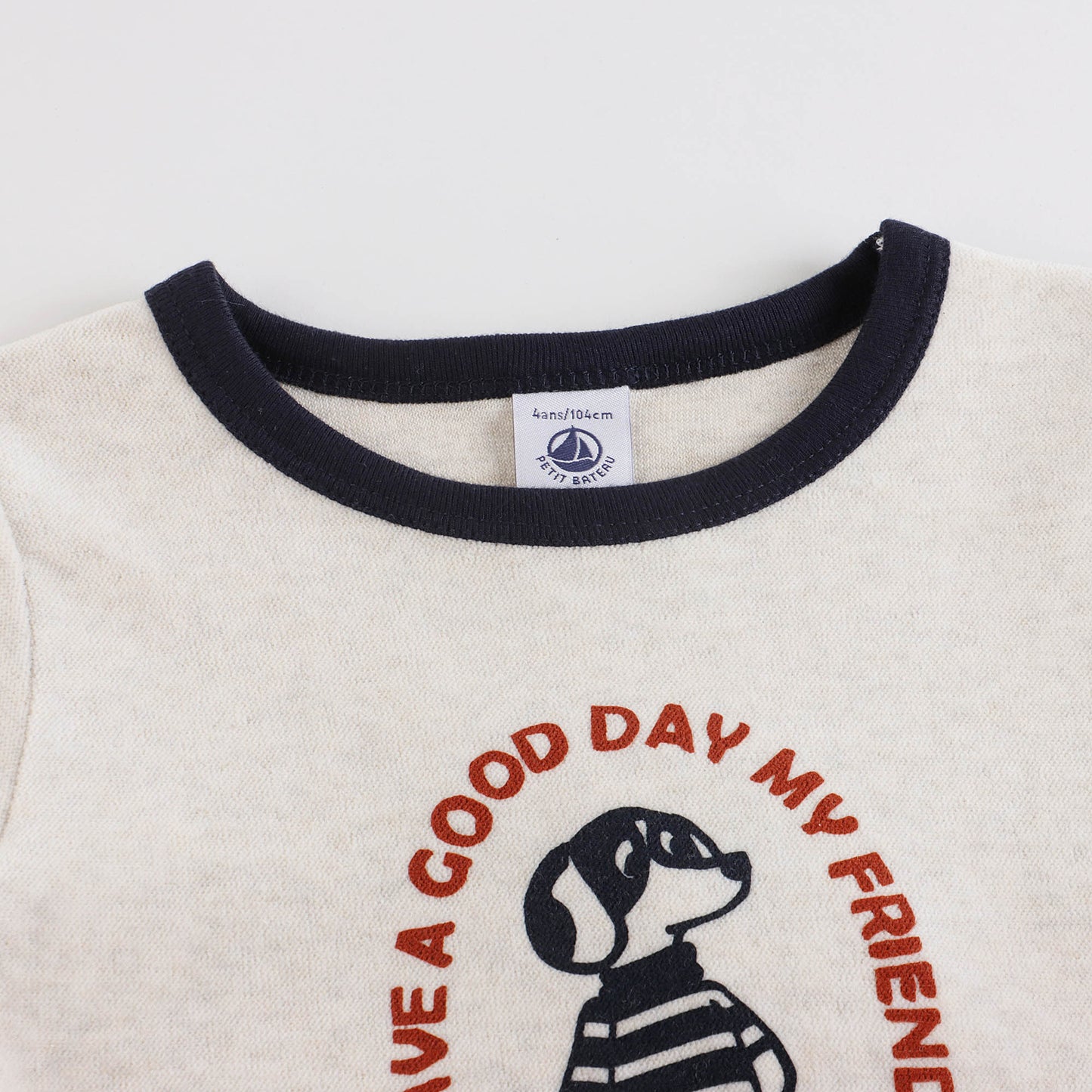 男童白色印花棉睡衣套装