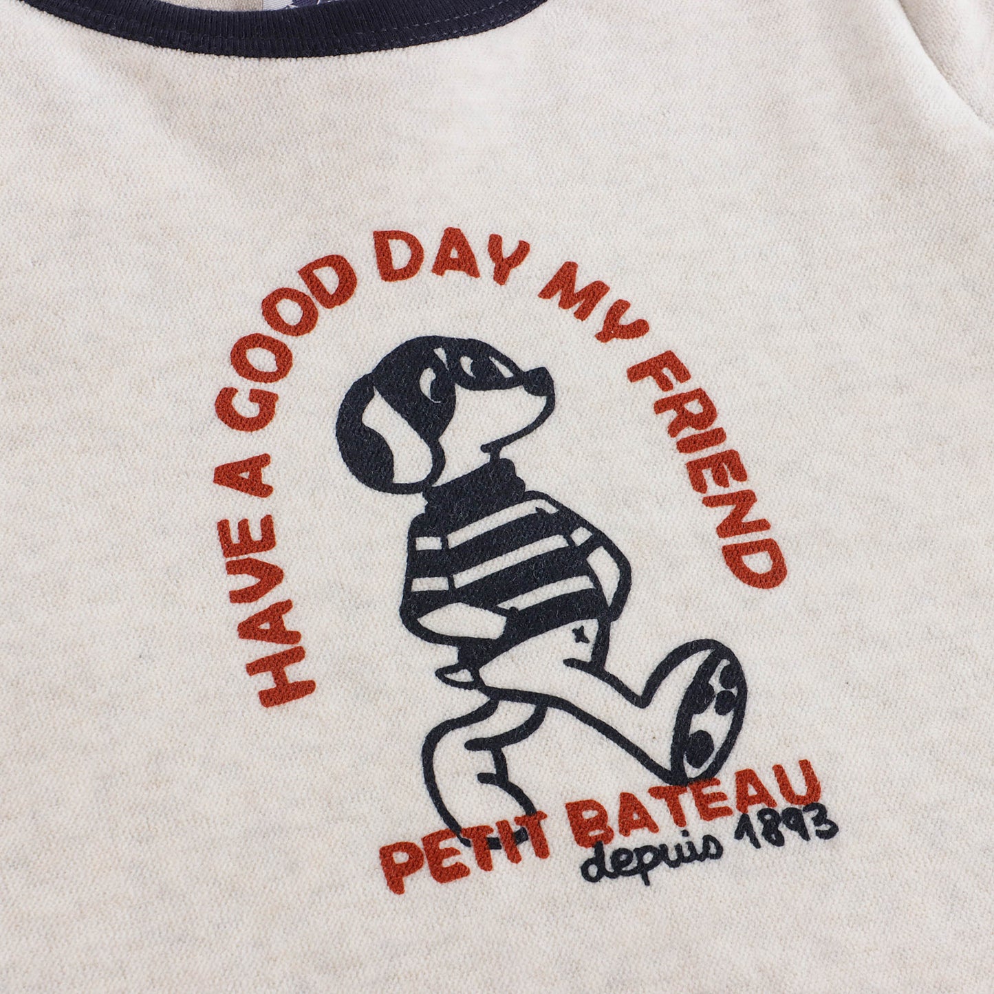 男童白色印花棉睡衣套装