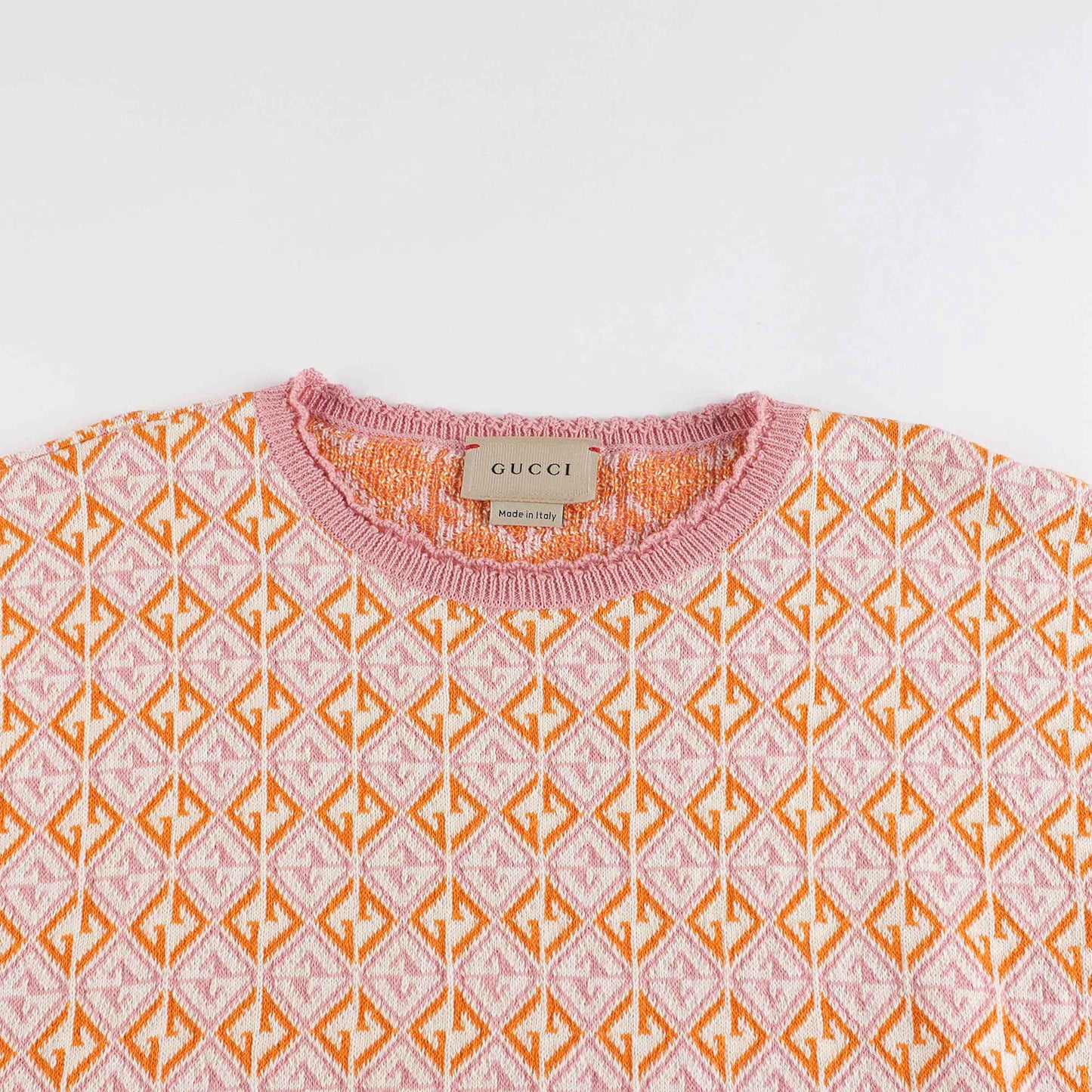 女童粉色GG针织T恤