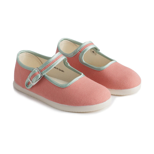 女童玫瑰粉搭扣棉鞋