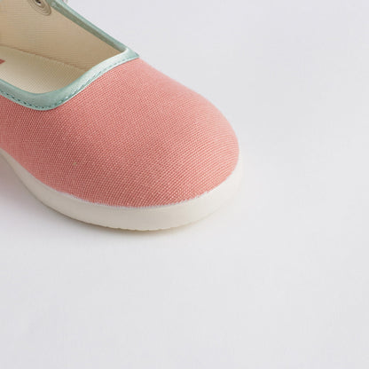 女童玫瑰粉搭扣棉鞋