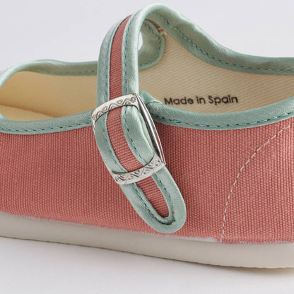 女童玫瑰粉搭扣棉鞋