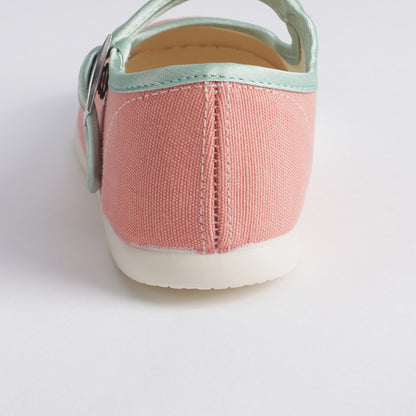 女童玫瑰粉搭扣棉鞋