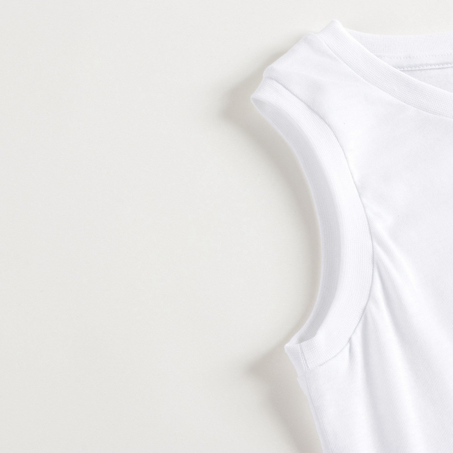 Boys White Logo Cotton Tank Top