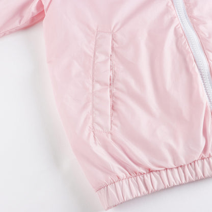 儿童粉色连帽夹克