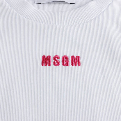 男童白色Logo棉背心