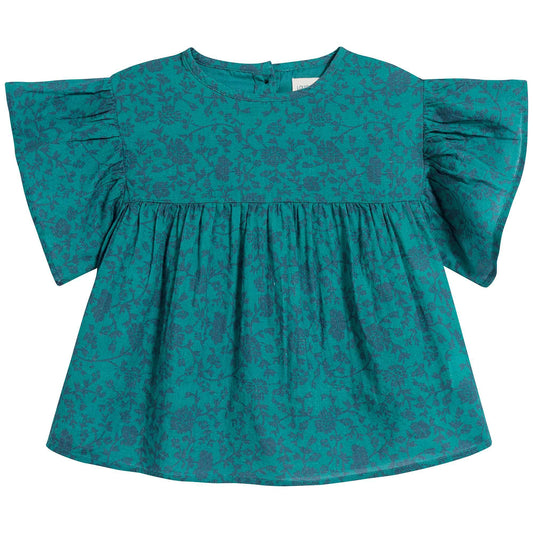 Girls Green Printing Cotton Top