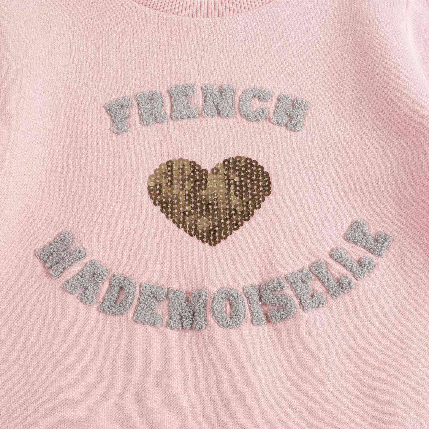 Girls Light Pink Heart Sweatshirt