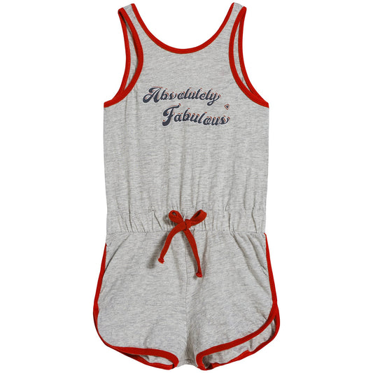 女童灰色Logo棉连体短裤