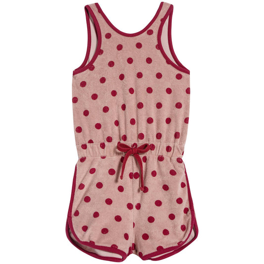 Girls Pink Dots Cotton Siamese Shorts