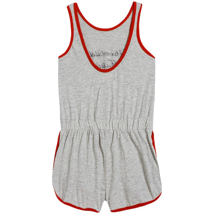 女童灰色Logo棉连体短裤