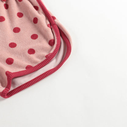 Girls Pink Dots Cotton Siamese Shorts