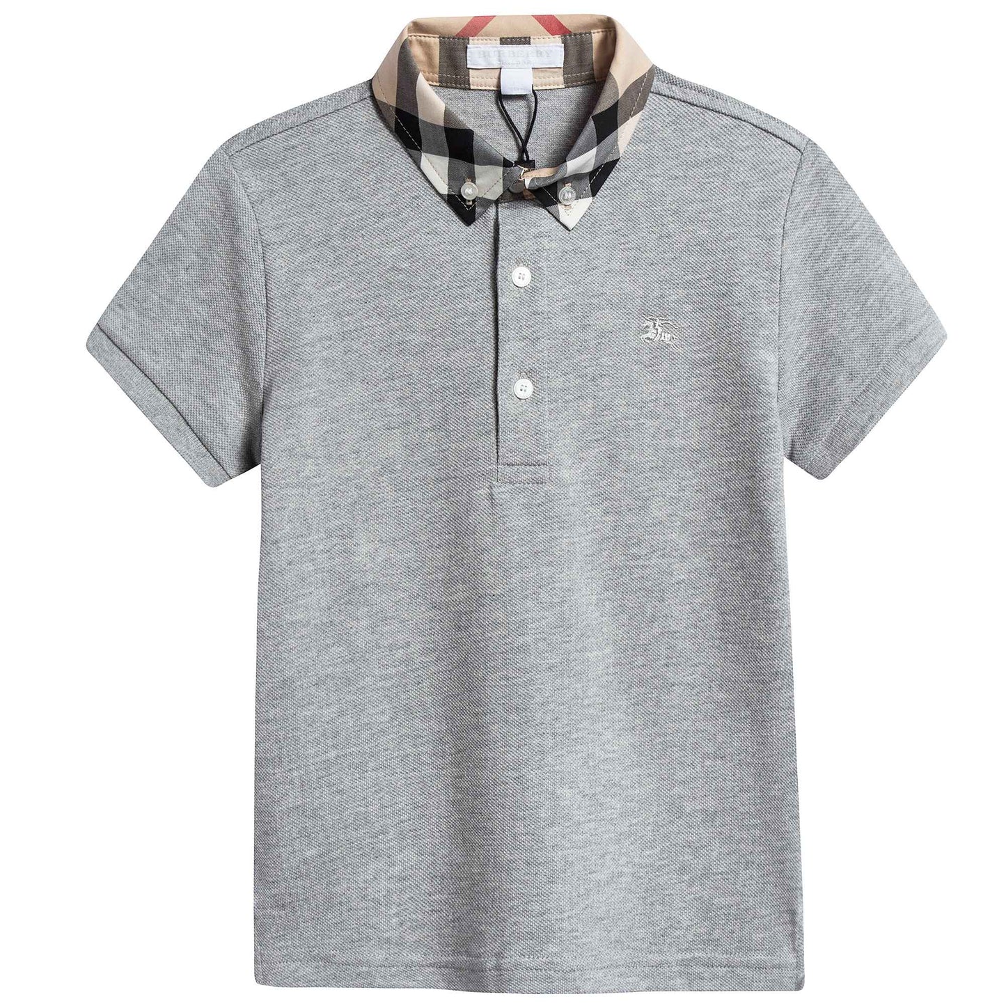 Boys Pale Gray Cotton Polo Shirts