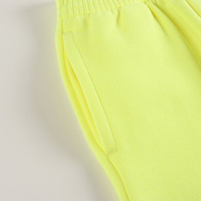 儿童荧光黄色棉长裤