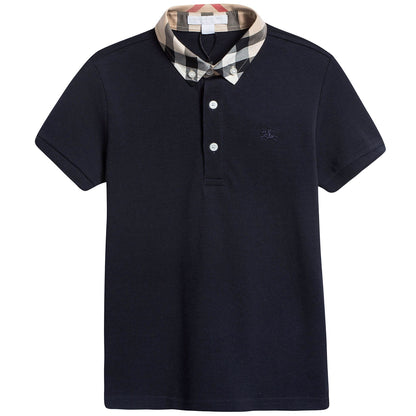Boys True Navy Cotton Polo Shirts