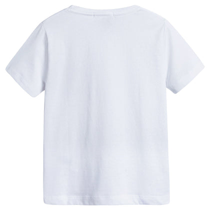 Boys White Cotton T-Shirts