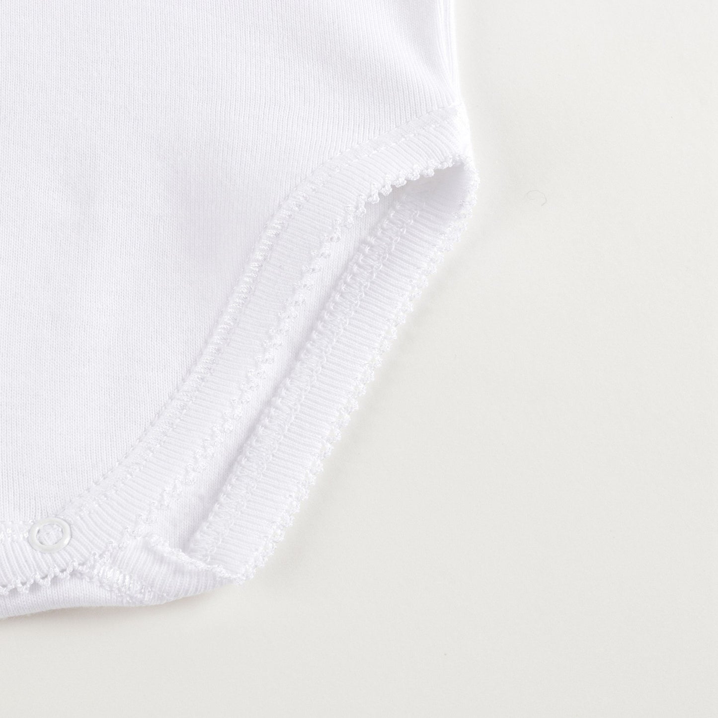 Baby Boys & Girls White Cotton Babysuit