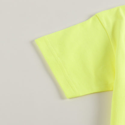 Boys & Girls Yellow Logo Cotton T-Shirt