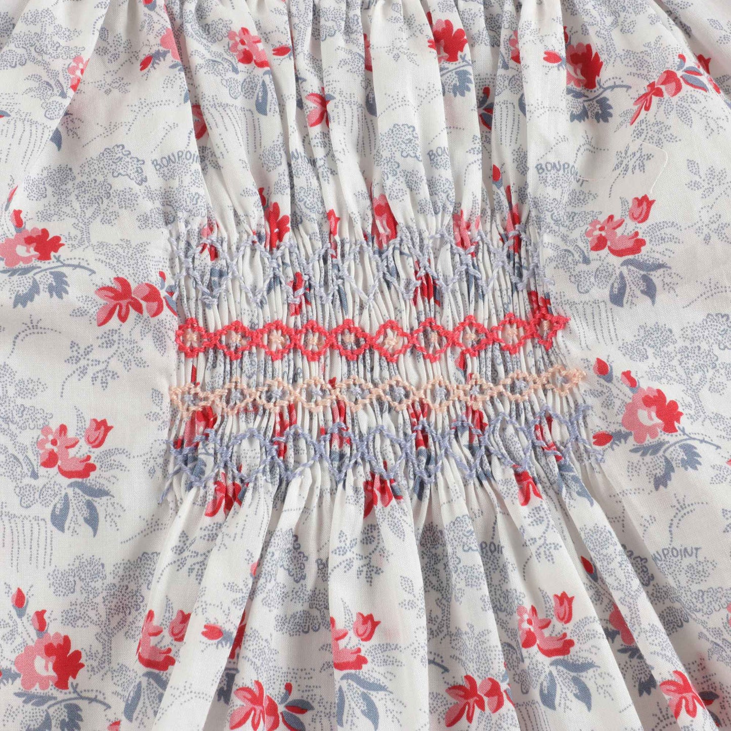 Girls White Floral Cotton Top
