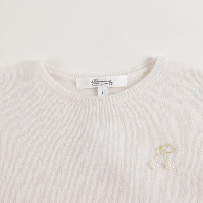 Girls Off White Cashmere Sweatshirt