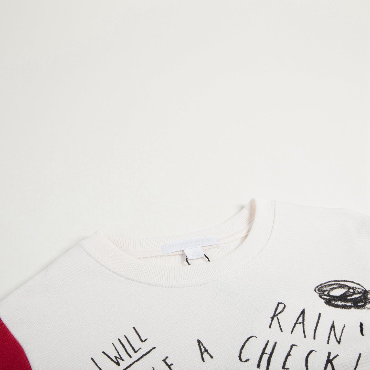 Boys  White  鈥淔laky clouds鈥?  Cotton   Sweatshirt