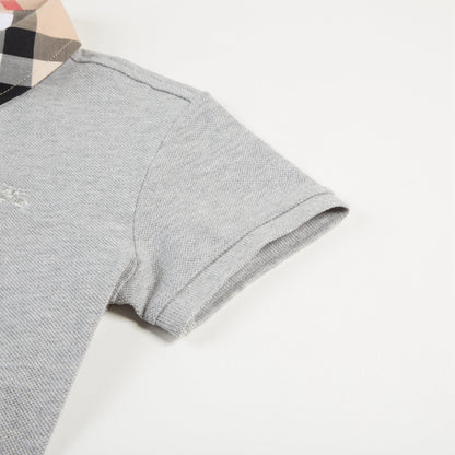 Boys Pale Gray Cotton Polo Shirts