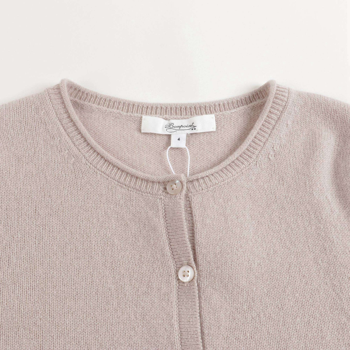 Girls Puce Grey Cashmere Cardigan