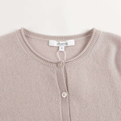Girls Puce Grey Cashmere Cardigan
