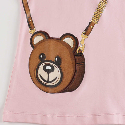 女童粉色印花棉T恤