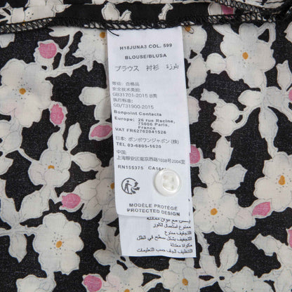 女童黑色碎花衬衫