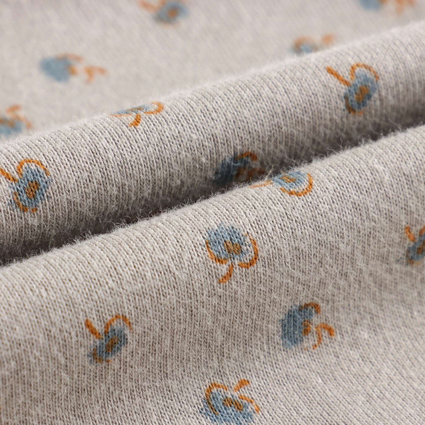 婴儿灰褐色印花棉套装