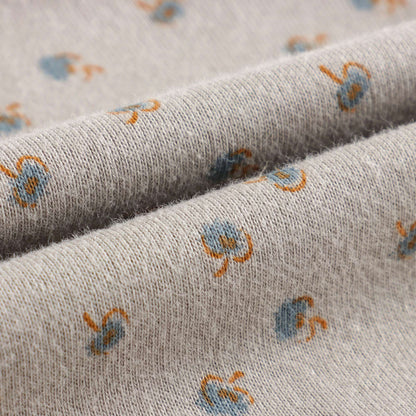 婴儿灰褐色印花棉套装