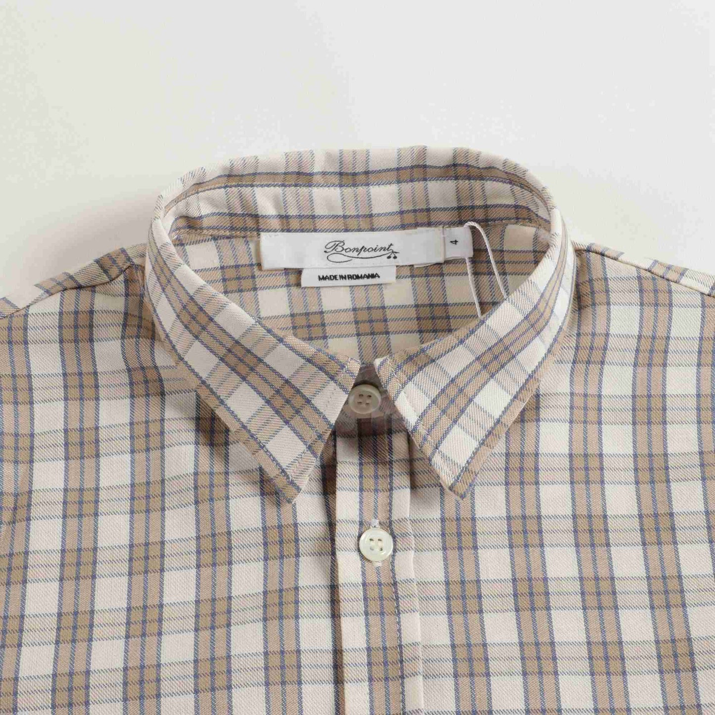 儿童棕色格子衬衫