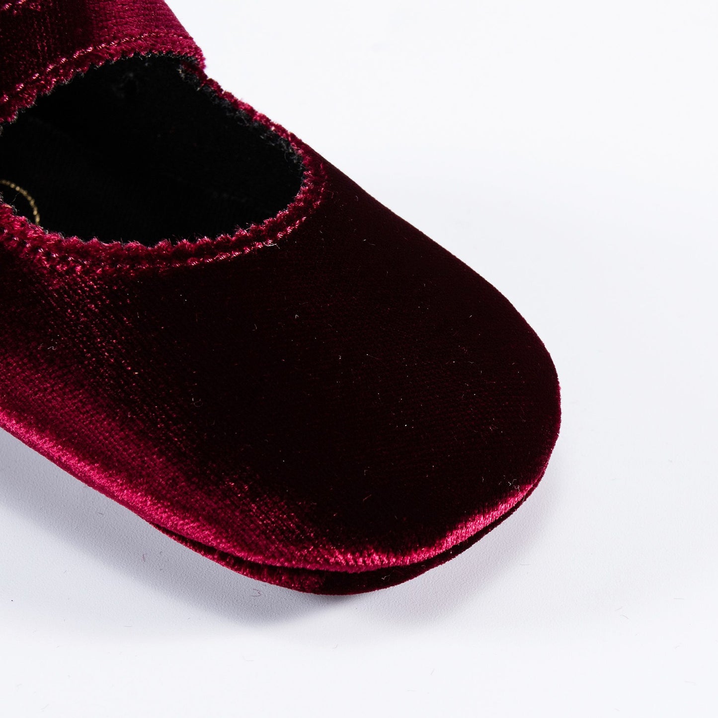 Baby Girls Burgundy Velvet Flats