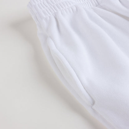 儿童白色Logo棉长裤