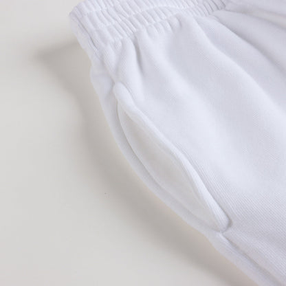 儿童白色Logo棉长裤