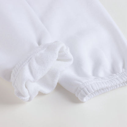 儿童白色Logo棉长裤