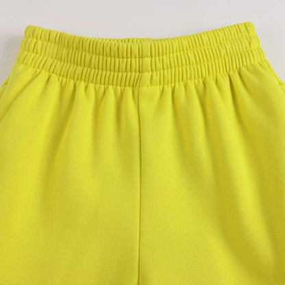 女童黄色Logo棉短裤