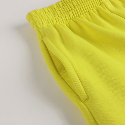 女童黄色Logo棉短裤