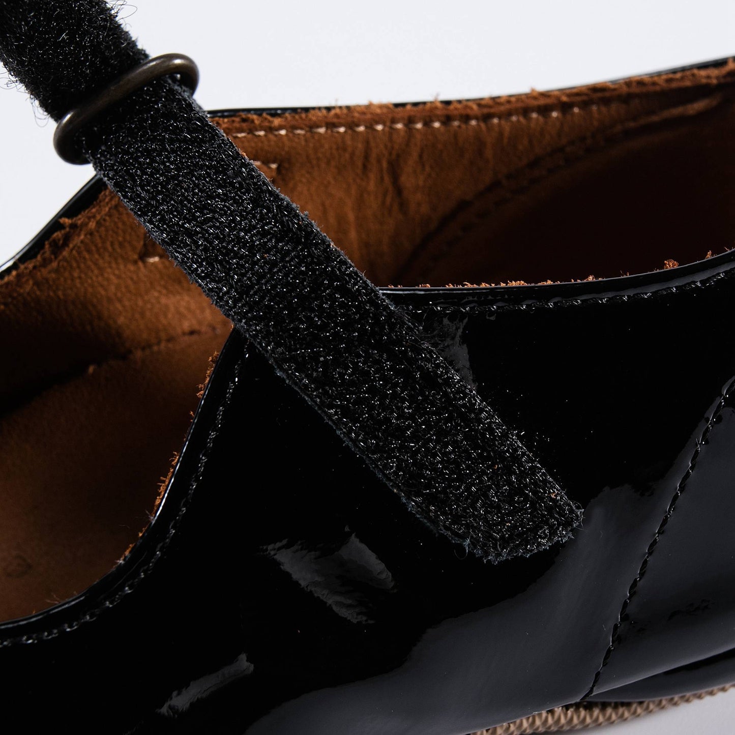 Girls Black Glossy Leather Shoes