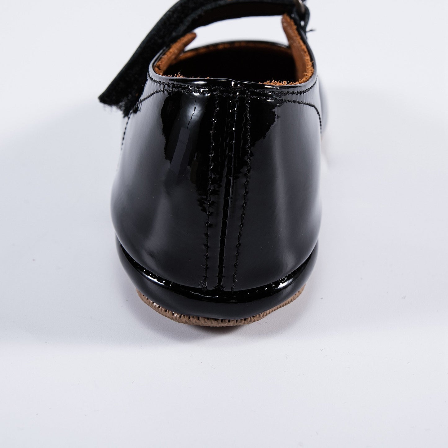 Girls Black Glossy Leather Shoes