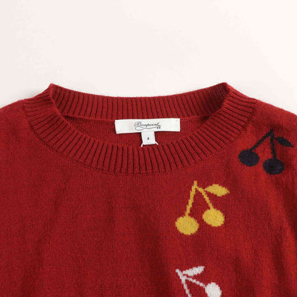 Girls Red Cherry Jumper
